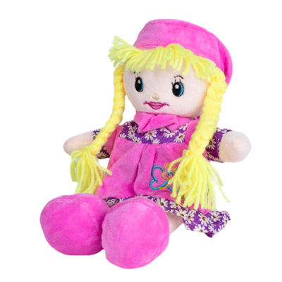 Rag Doll Soft Toy for Kids | Washable Sensory Fabric Baby Plush Toy for Cuddling and Playtime (Pink) | Height 30 CM