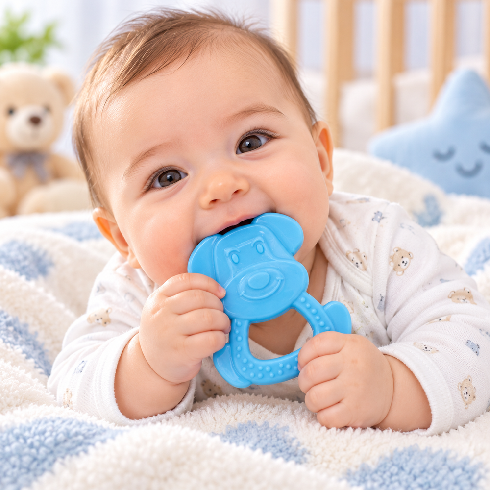 Chanak Medical-Grade Silicone Baby Teether – Blue