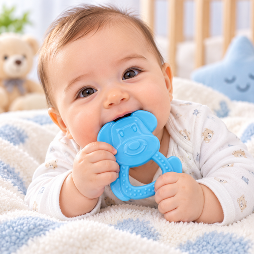 Chanak Medical-Grade Silicone Baby Teether – Blue
