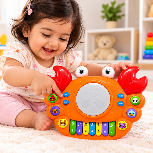 Innovador Intellicrab Musical Learning Toy with Piano, Stories & Drum Pad