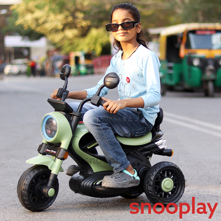 Self Control | Battery Harley Ride-On Bike | 3 Wheel Stability, Music, Headlight, Honk, USB & AUX Slot (2.5-8 Years)