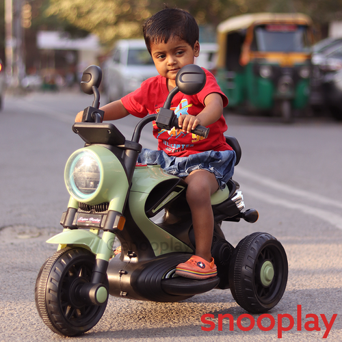 Self Control | Battery Harley Ride-On Bike | 3 Wheel Stability, Music, Headlight, Honk, USB & AUX Slot (2.5-8 Years)