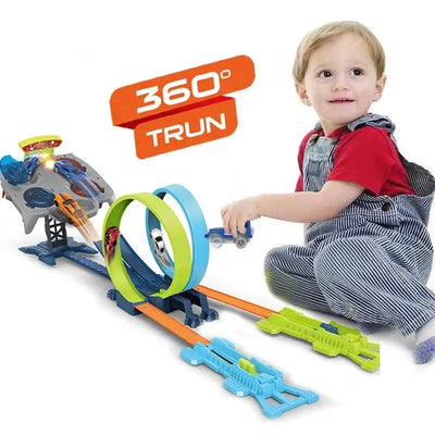 Car Launcher Track Set with 360 Degree Turn And 2 Cars