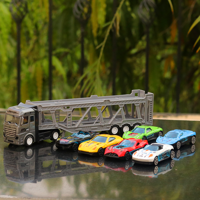 7 in 1 Heavy Duty Truck Playset (6 Cars & 1 Truck) | Metal & Plastic