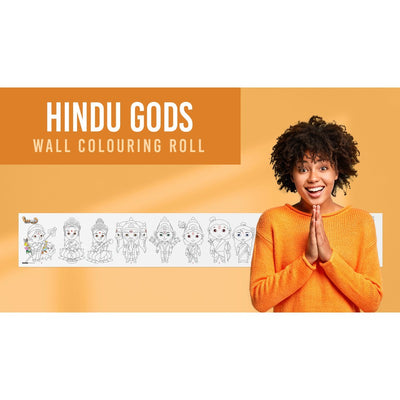 Hindu Gods Reusable Wall Colouring Roll (6 Inch)