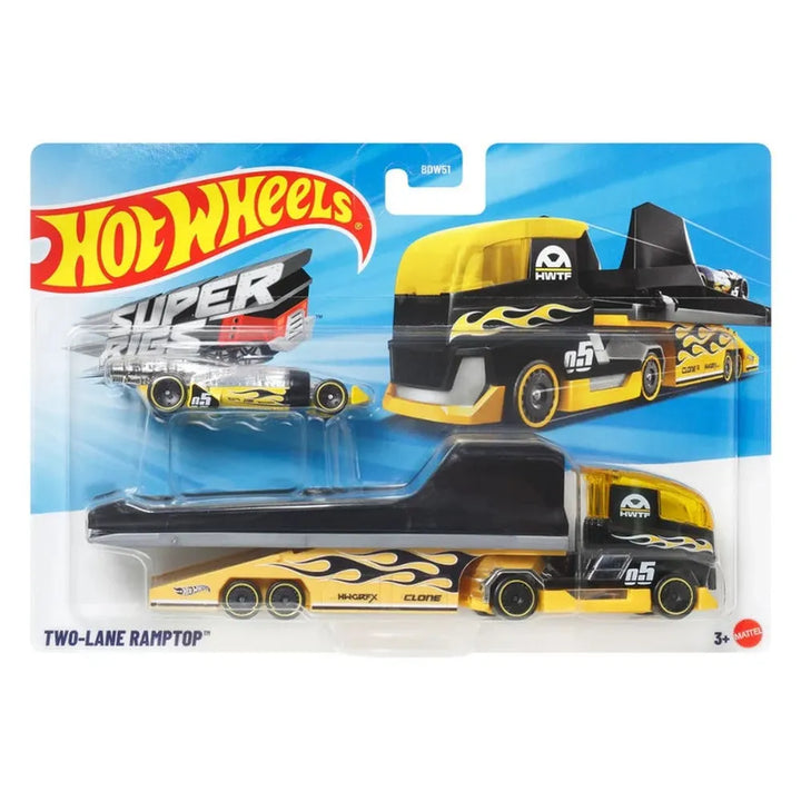 Hot Wheels Super Rigs – Two Lane Ramptop | Detachable Trailer