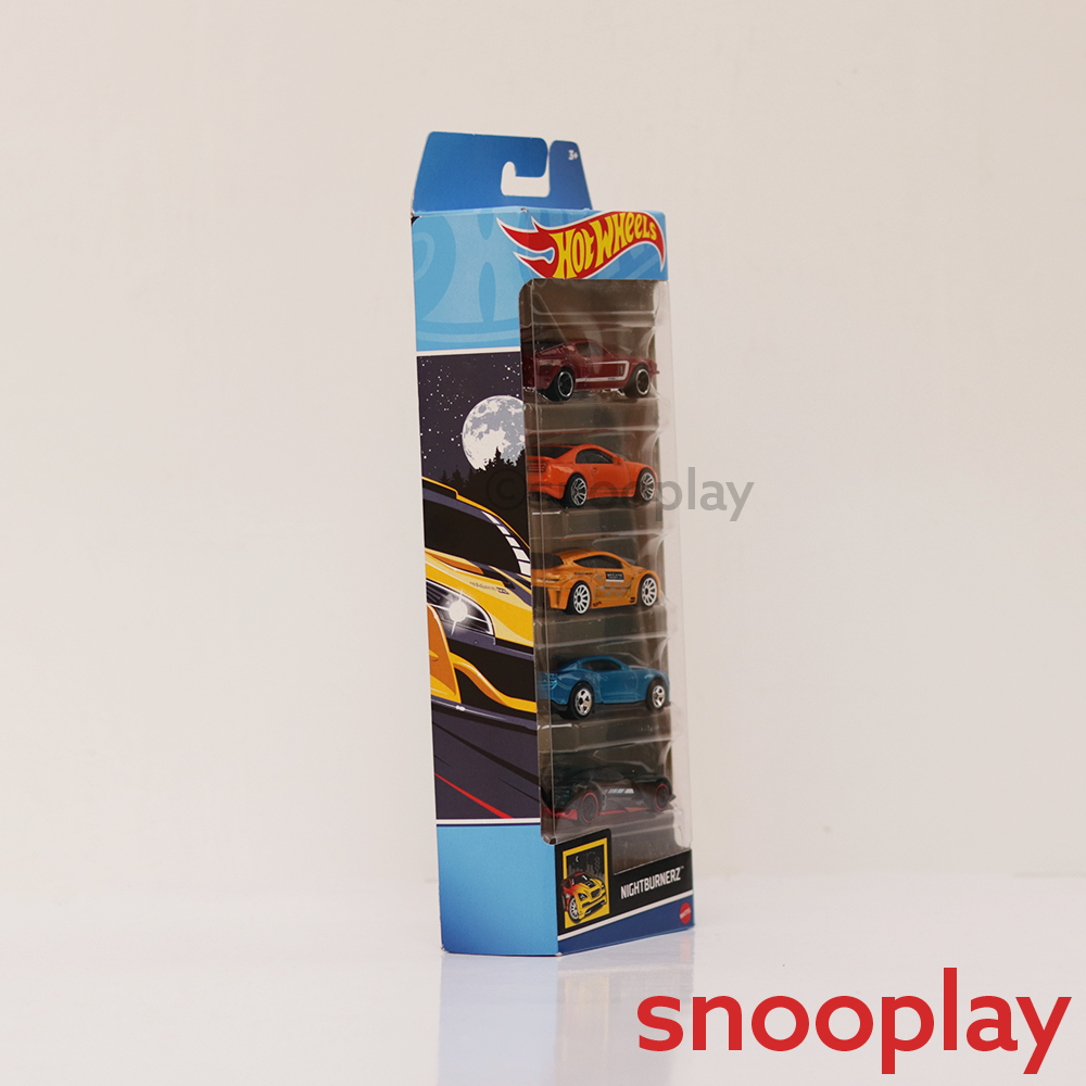 Diecast Hotwheels Nightburnerz - Pack of 5 Cars