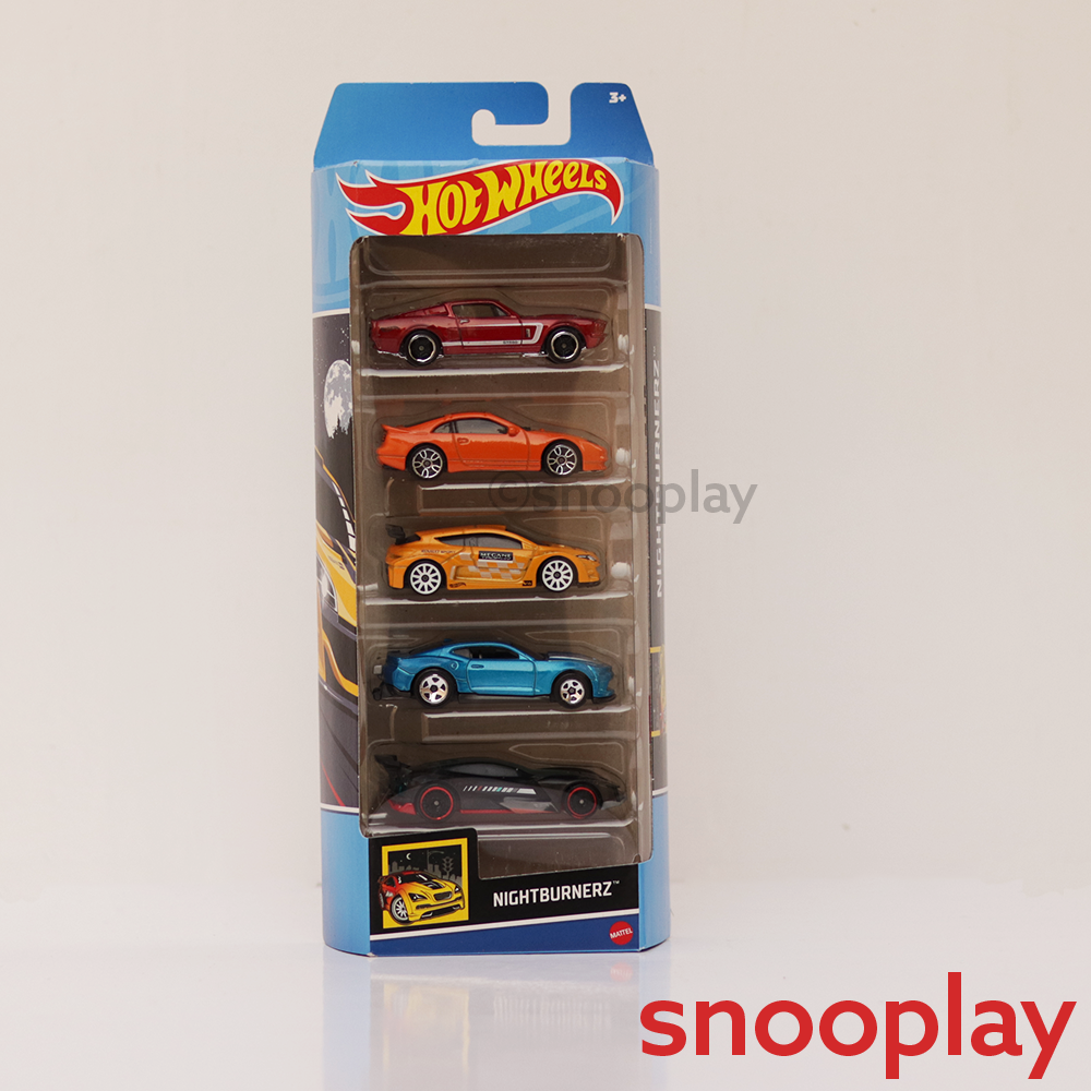 Diecast Hotwheels Nightburnerz - Pack of 5 Cars