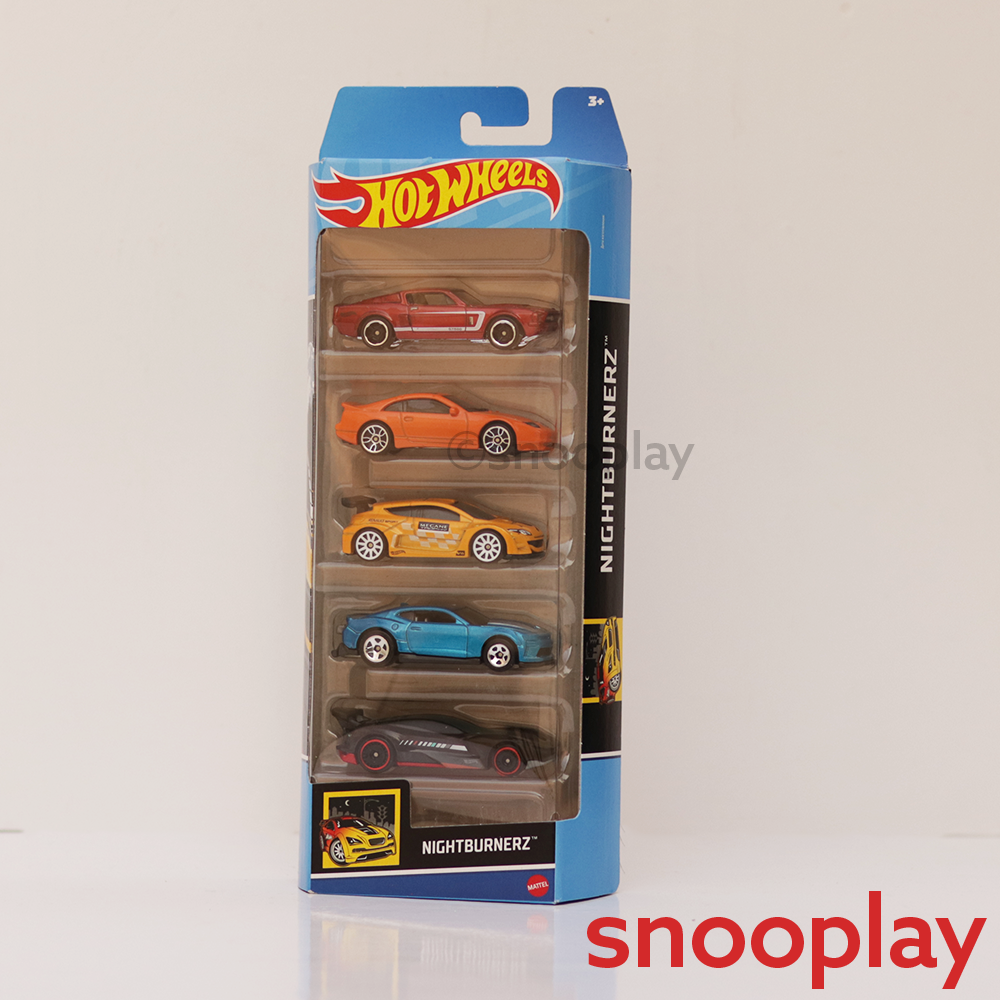 Diecast Hotwheels Nightburnerz - Pack of 5 Cars