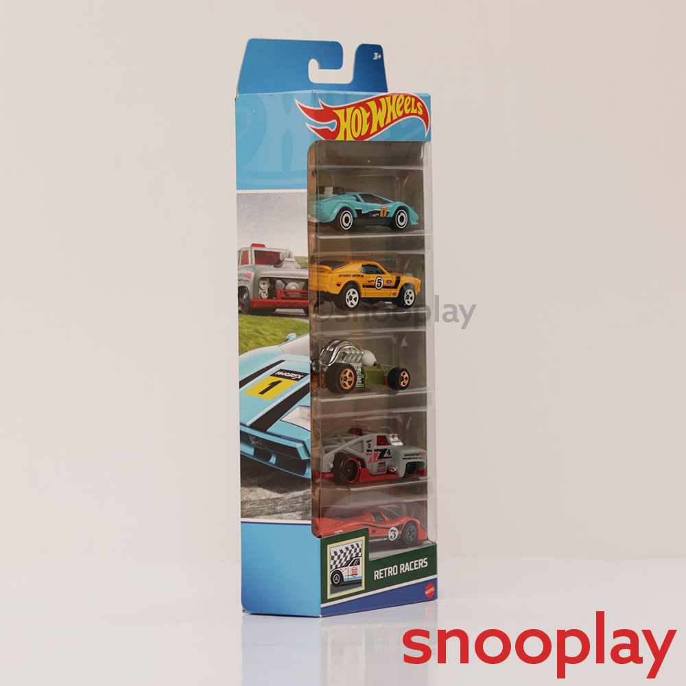 Diecast Hotwheels Retro Racers - Pack of 5 Cars