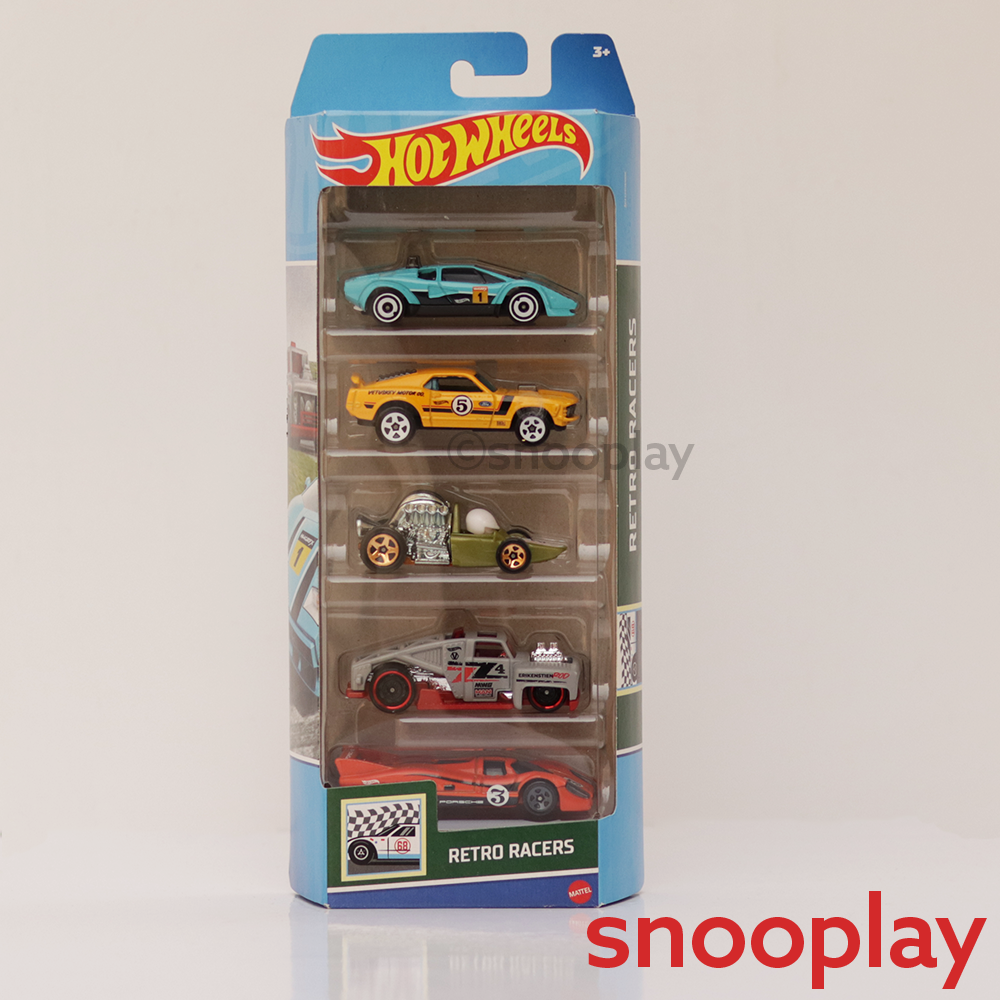 Diecast Hotwheels Retro Racers - Pack of 5 Cars