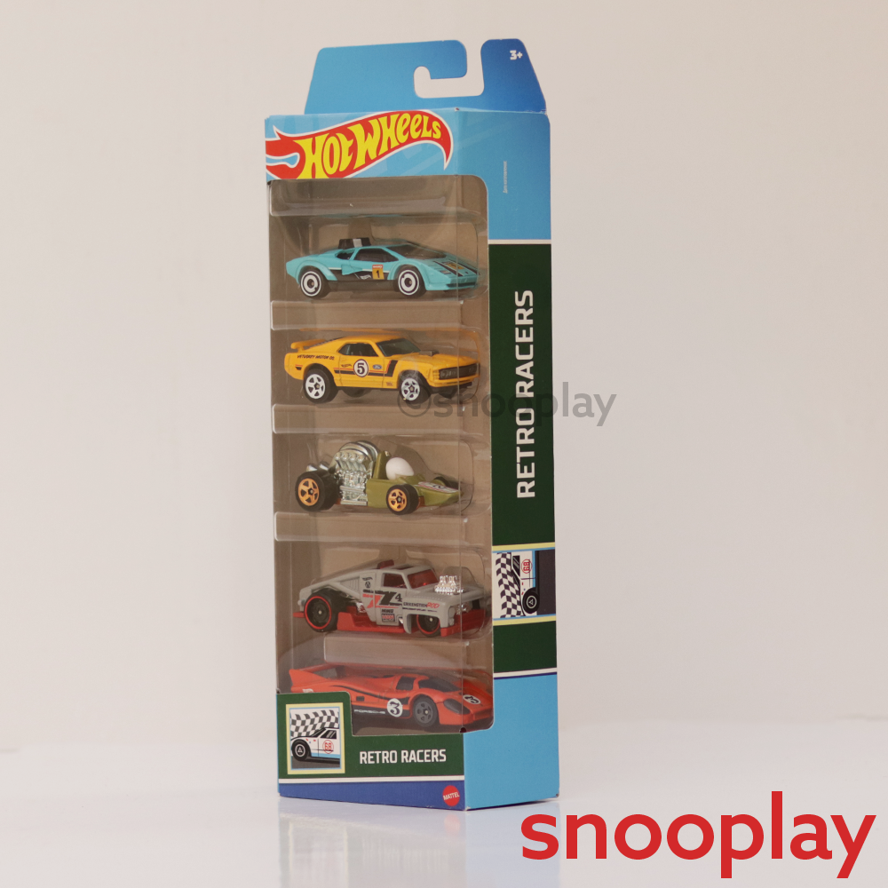 Diecast Hotwheels Retro Racers - Pack of 5 Cars