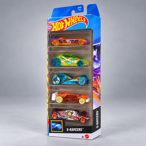 Hot Wheels Set of 5 X-RAYCERS - Aero Pod, Cloak and Dagger, Speed Slayer, Flash Drive, Vandetta