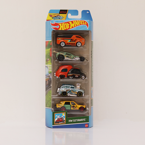 Hot Wheels Set of 5 - Time Attaxi, Surf Crate, RV There Yet, Surf 'N Turf, The Vanster