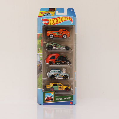 Diecast Hotwheels HW Getaways - Pack of 5 Cars