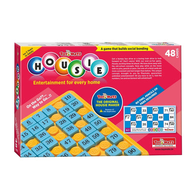 Housie Reusable Folding Tickets - Tambola Bingo Lotto Family Board Game 48 Reusable Cards