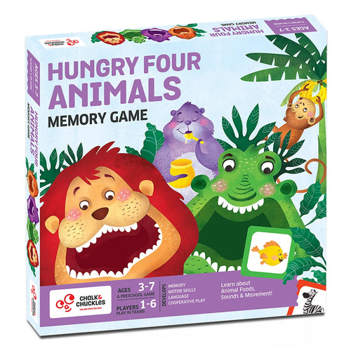 Chalk & Chuckles Hungry Four Animals Memory Game