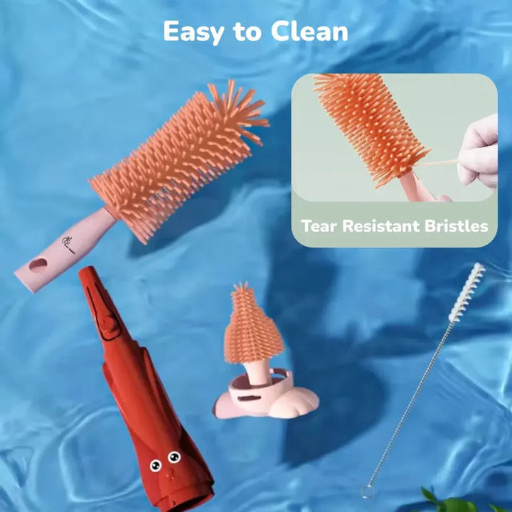 R for Rabbit Feeding Bottle Cleaner 3-in-1 Multipurpose Brush Set | Hygo Care Bunny Baby