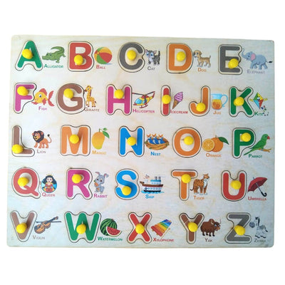 Wooden Puzzle with Knobs Educational and Learning Toy English Alphabet