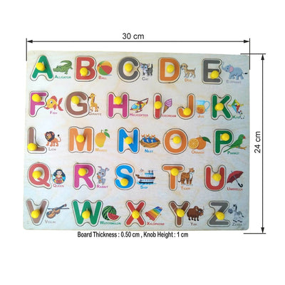 Wooden Puzzle with Knobs Educational and Learning Toy English Alphabet