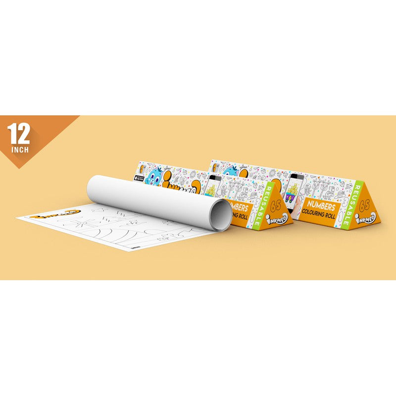 Numbers Theme Reusable Wall Colouring Roll For Kids