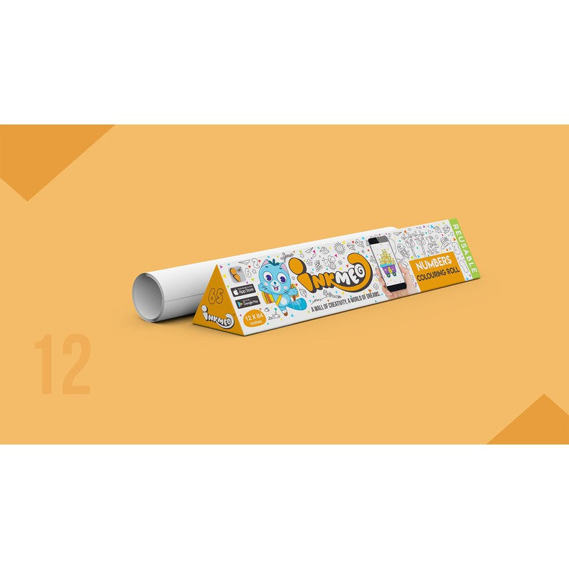 Numbers Theme Reusable Wall Colouring Roll For Kids