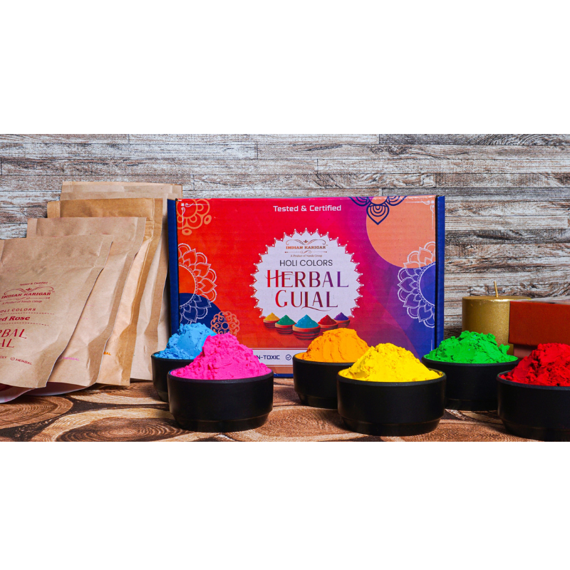 Holi Gulal for Holi Colour | Herbal Gulal Organic Holi Colours for Family | Non-toxic Holi Color | Pack of 6 (Multicolor)