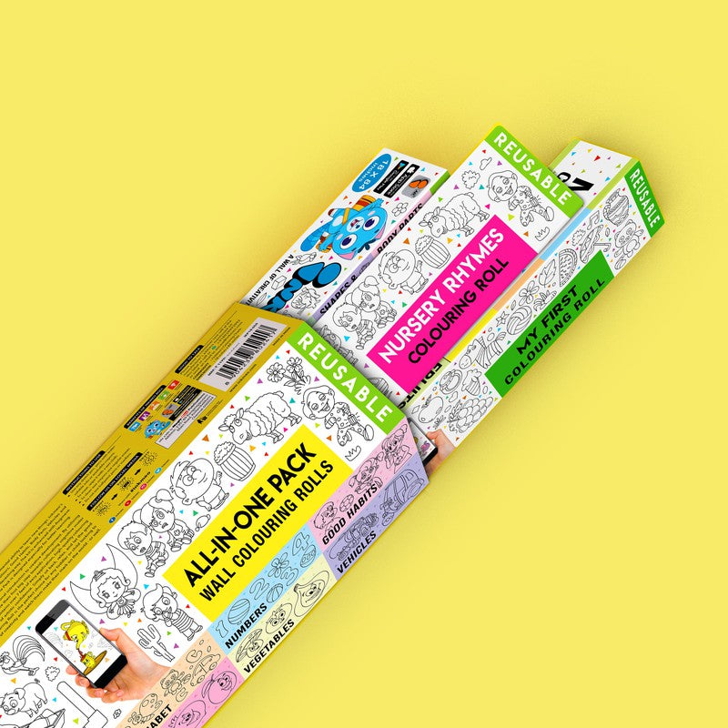 All-In-One Pack Wall Colouring Roll For Kids