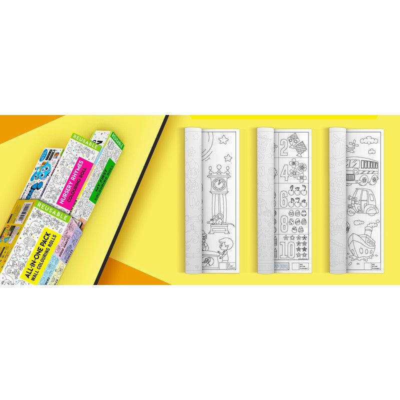 All-In-One Pack Wall Colouring Roll For Kids