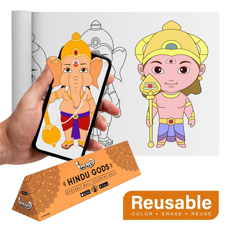 Hindu Gods Reusable Wall Colouring Roll (6 Inch)