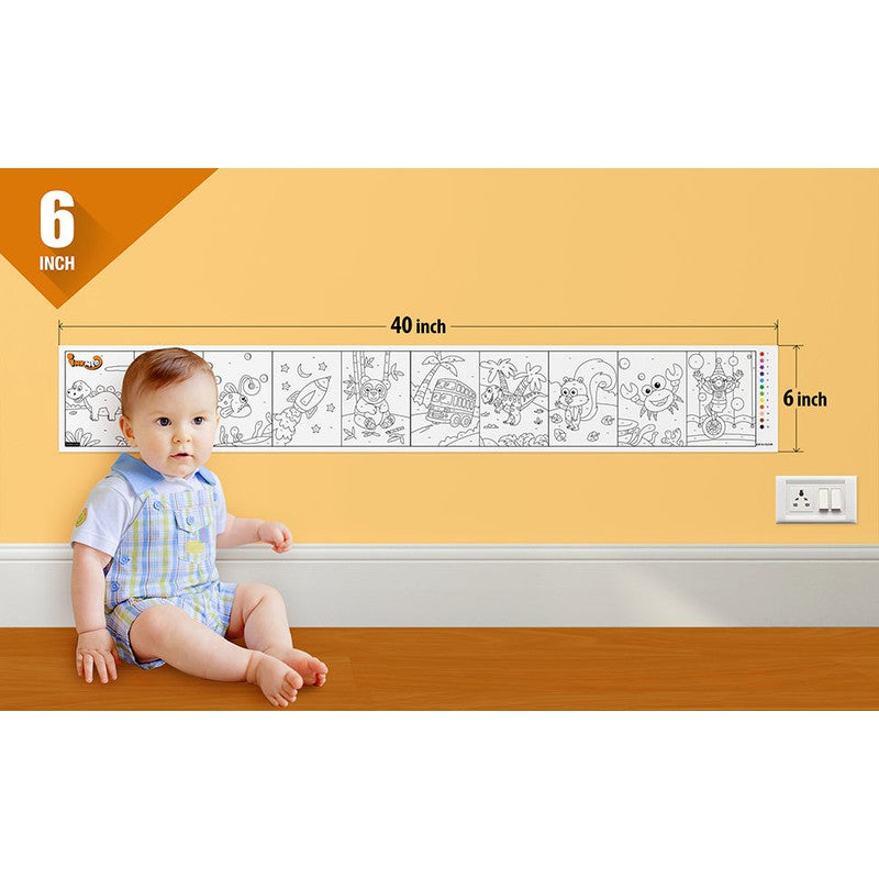 Colour By Number Wall Colouring Roll For Kids