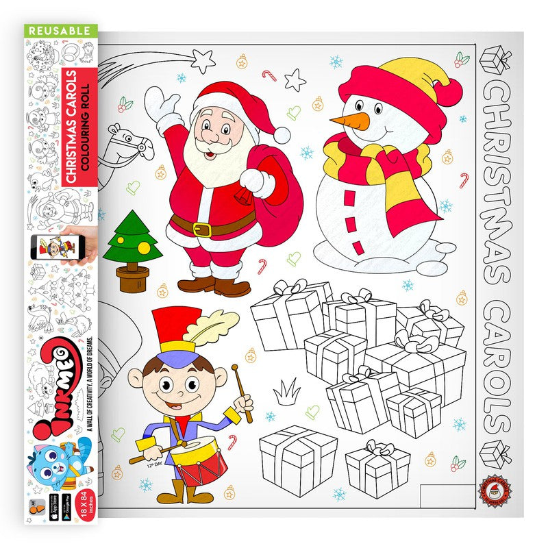 Christmas Carols Wall Colouring Roll For Kids