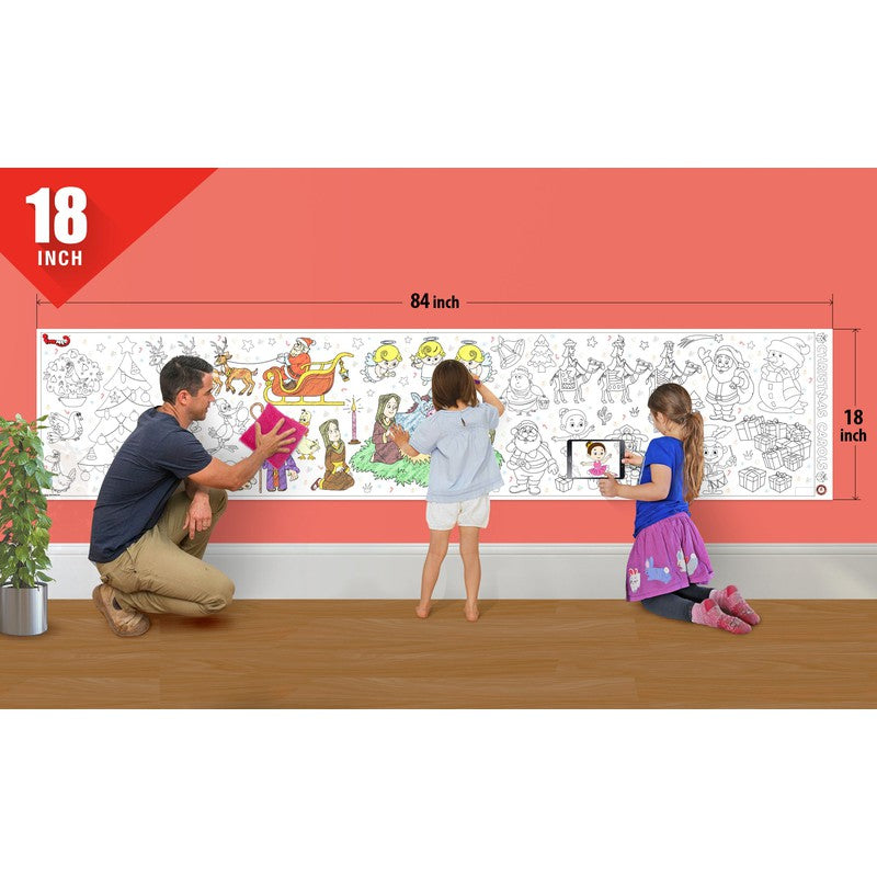 Christmas Carols Wall Colouring Roll For Kids