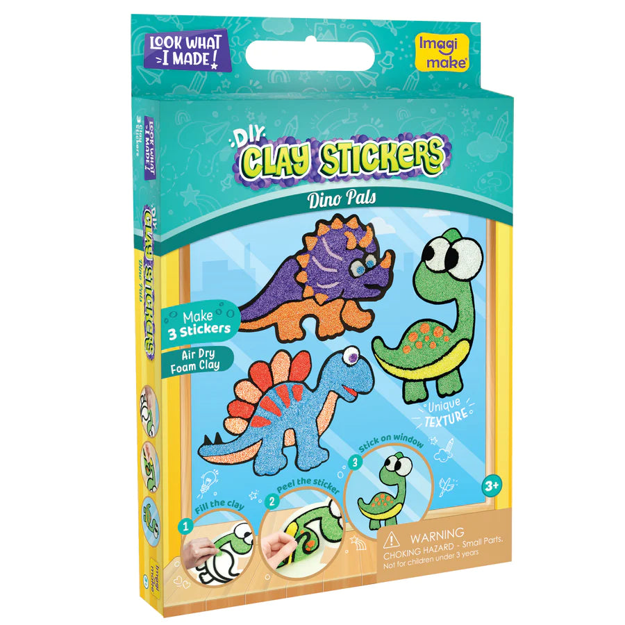 Clay Stickers - Dino Pals (DIY Craft Kit)