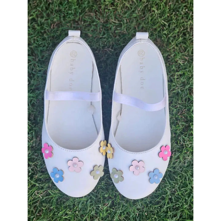 Baby Doe White Daisy Ballerina Shoe