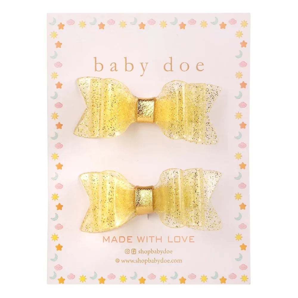 Baby Doe Gold Glitter Hair Clips