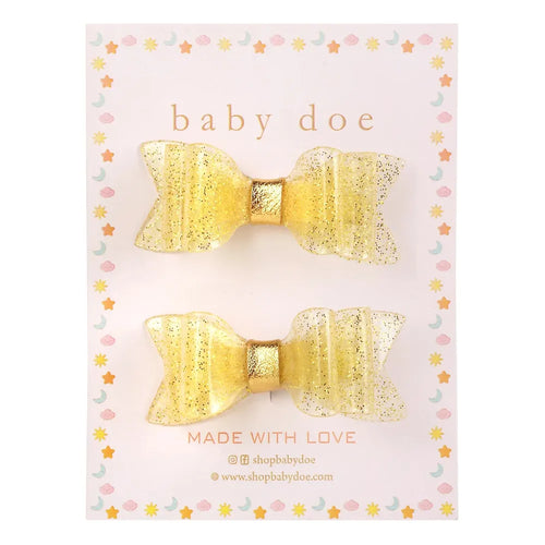 Baby Doe Gold Glitter Hair Clips