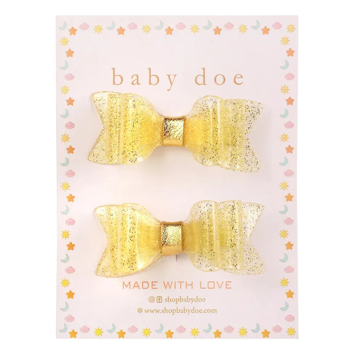 Baby Doe Gold Glitter Hair Clips