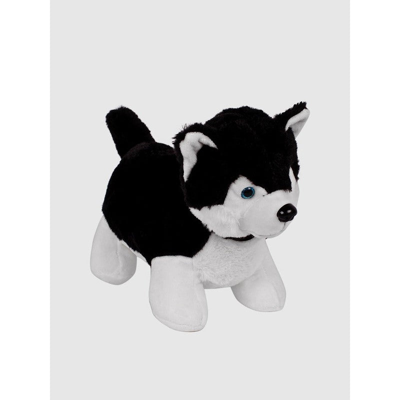 Cute Husky Soft Toy | Black & White | Length - 30 cm