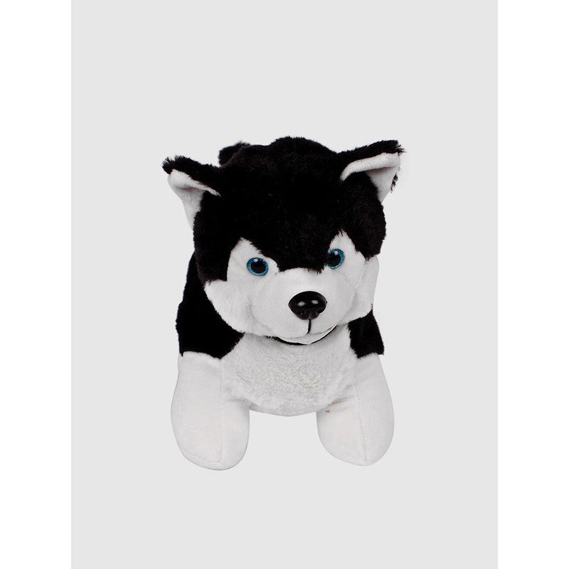 Cute Husky Soft Toy | Black & White | Length - 30 cm