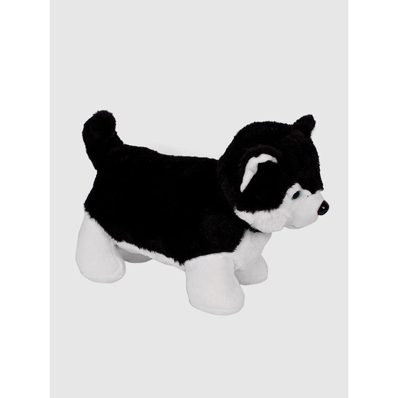 Cute Husky Soft Toy | Black & White | Length - 30 cm