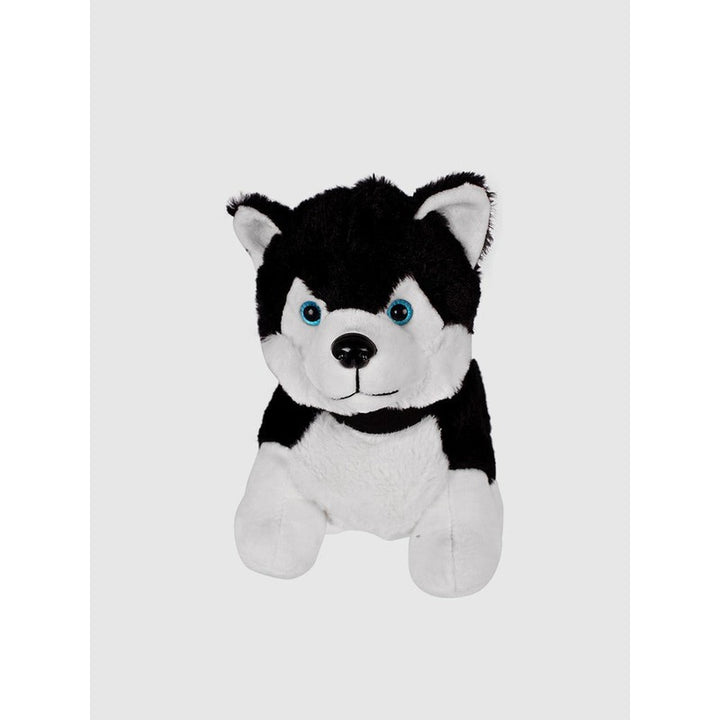 Cute Husky Soft Toy | Black & White | Length - 30 cm