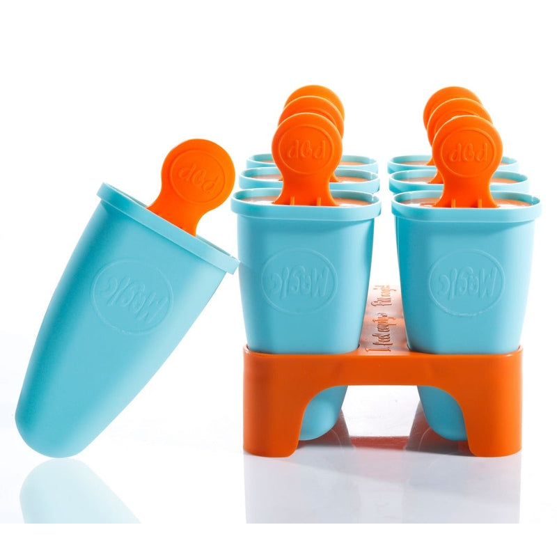 Ice Popsicle Mould Starter Kit (6 Moulds + 1 Orange Real Fruit Mix)