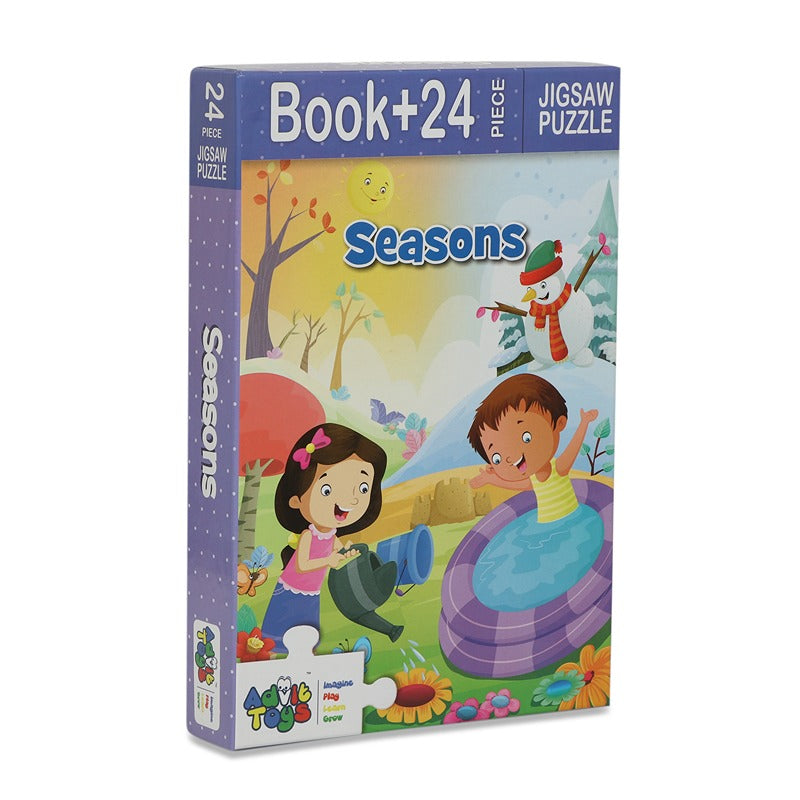 Seasons- Jigsaw Puzzle (24 Piece + Educational Fun Fact Book)