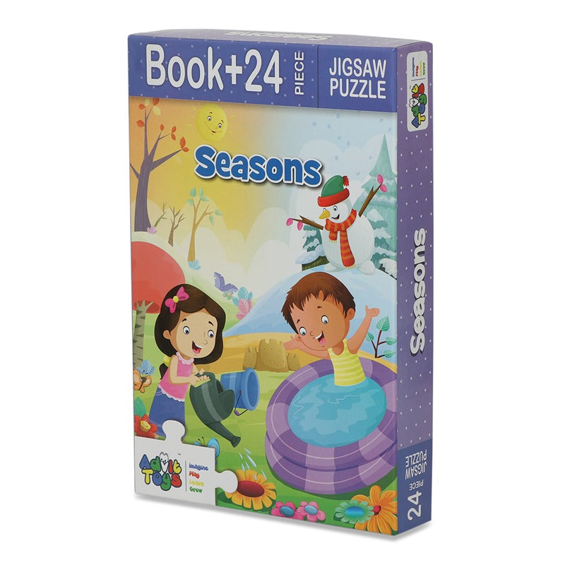 Seasons- Jigsaw Puzzle (24 Piece + Educational Fun Fact Book)