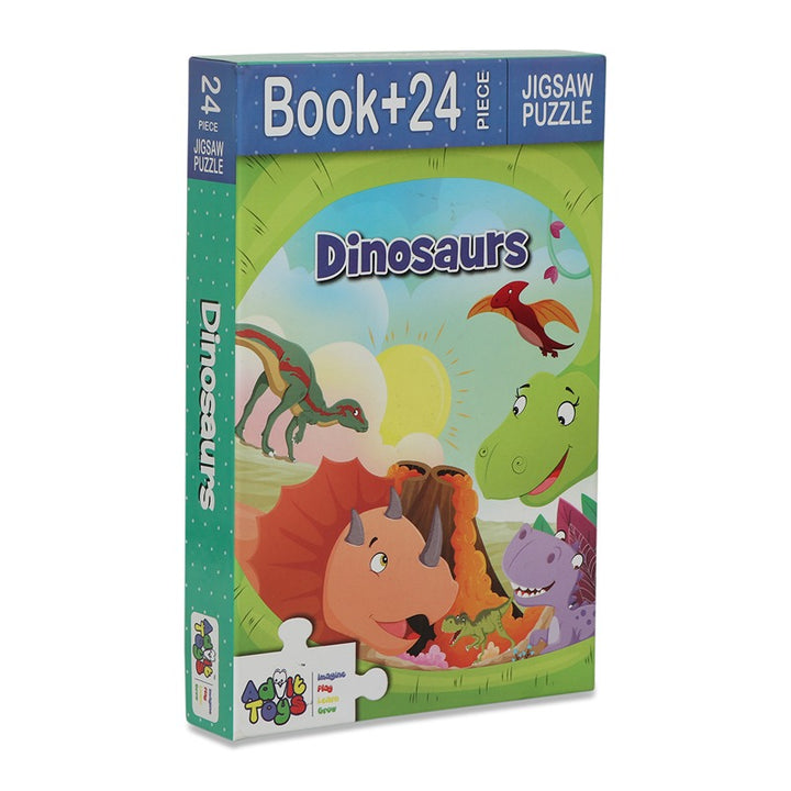 Dinosaurs Jigsaw Puzzle (24 Piece + Educational Fun Fact Book Inside)