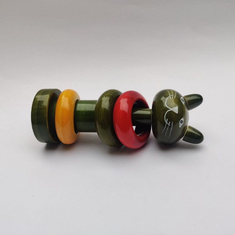 Wooden Abacus Cat Rattle for Newborns and Infants