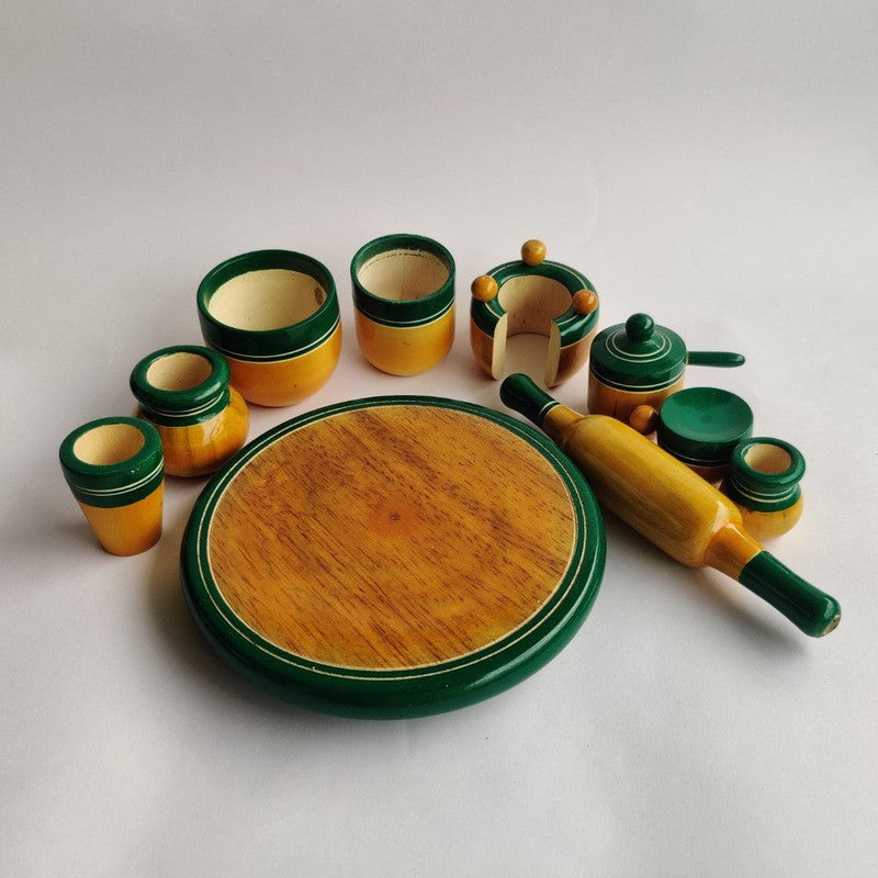 Wooden Eco Friendly Kitchen Cooking Combo Set | Chakla Belan, Utensils and Many More