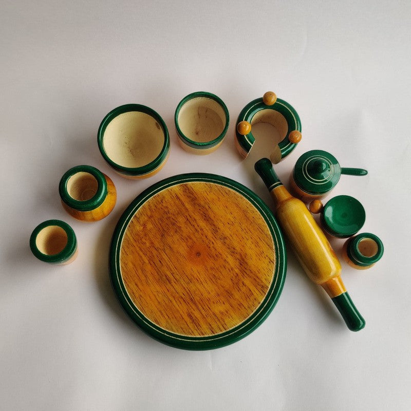 Wooden Eco Friendly Kitchen Cooking Combo Set | Chakla Belan, Utensils and Many More