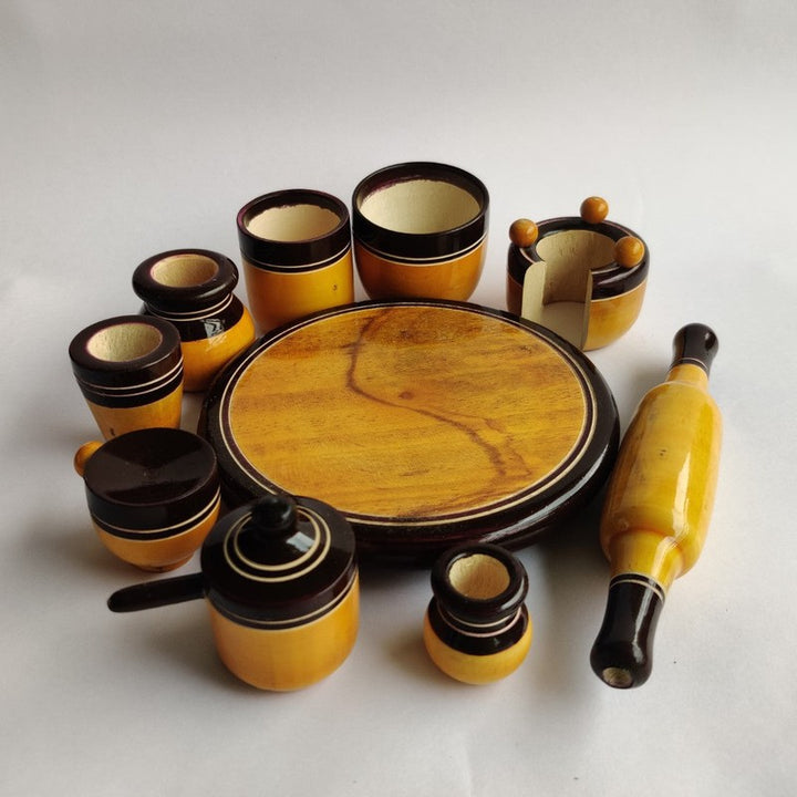 Wooden Eco Friendly Kitchen Cooking Combo Set | Chakla Belan, Utensils and Many More